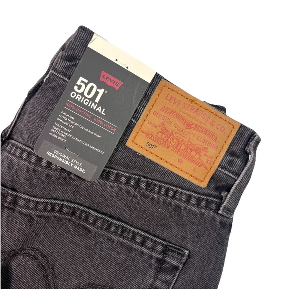 Levi's Denim - Levi's 501 Original Women's  27x30 Premium Denim Black‎ Charcoal NWT $108 Retail